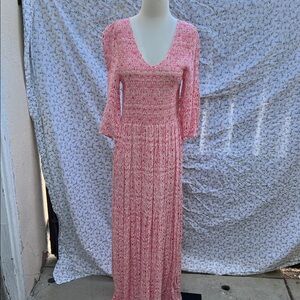 Caslon Pink Floral Long Sleeve Dress